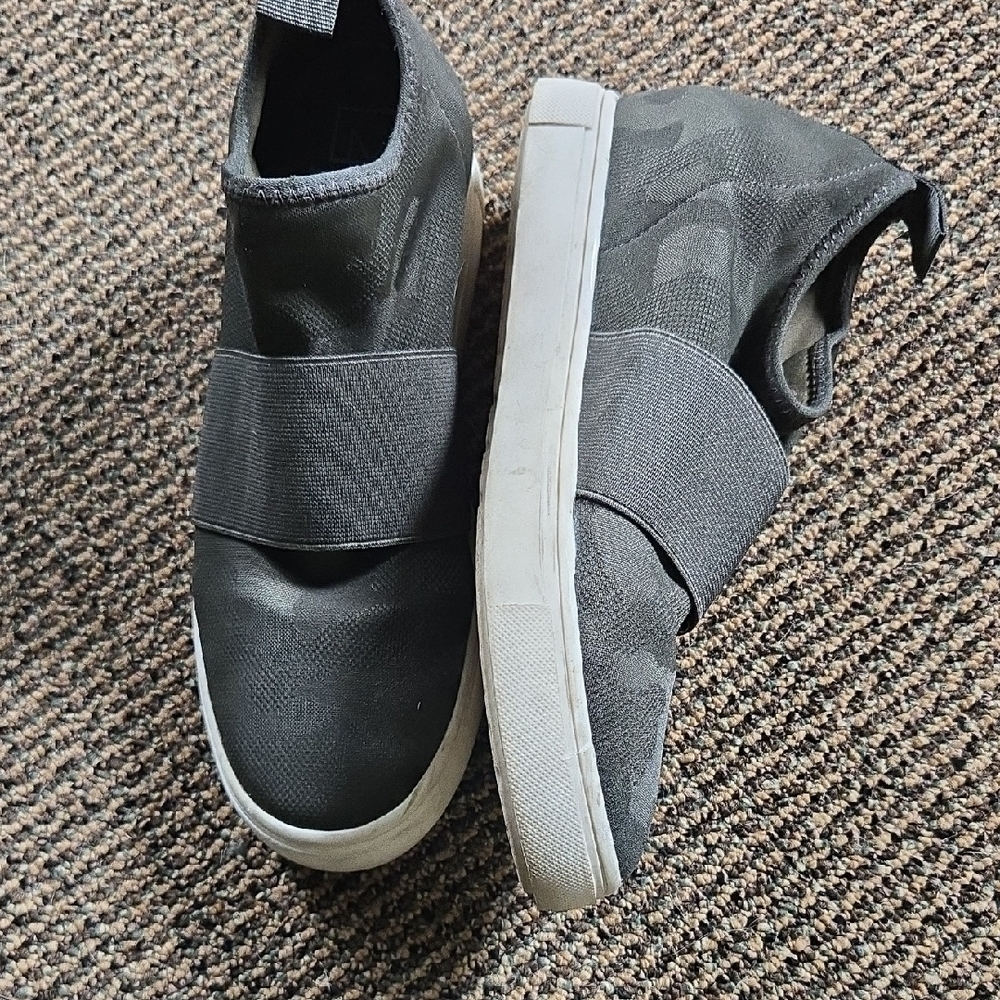 Material Girl Army Green Camo Stretchy Olive Green Slip-On Sneakers